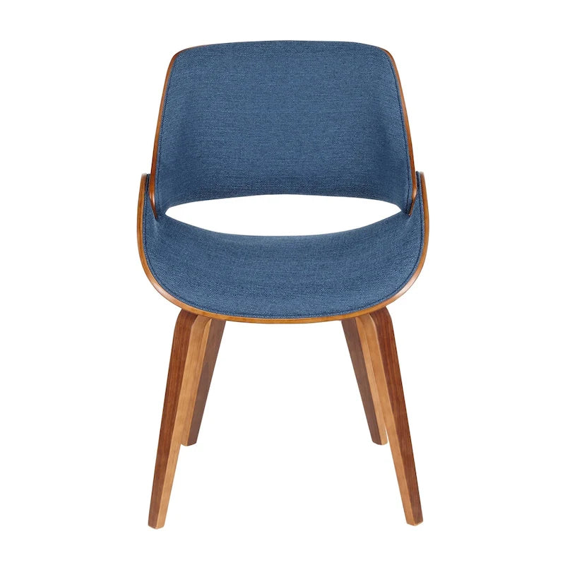 Mid-Century Modern Upholstered Dining Accent Chair with Bentwood Back