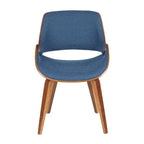 Mid-Century Modern Upholstered Dining Accent Chair with Bentwood Back