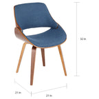 Mid-Century Modern Upholstered Dining Accent Chair with Bentwood Back