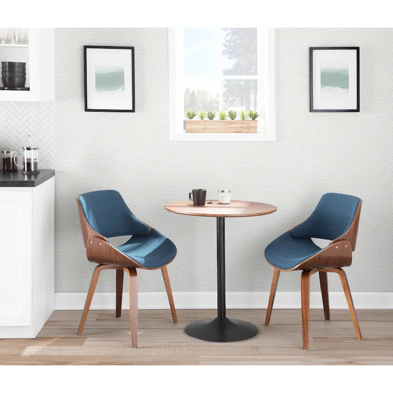 Mid-Century Modern Upholstered Dining Accent Chair with Bentwood Back