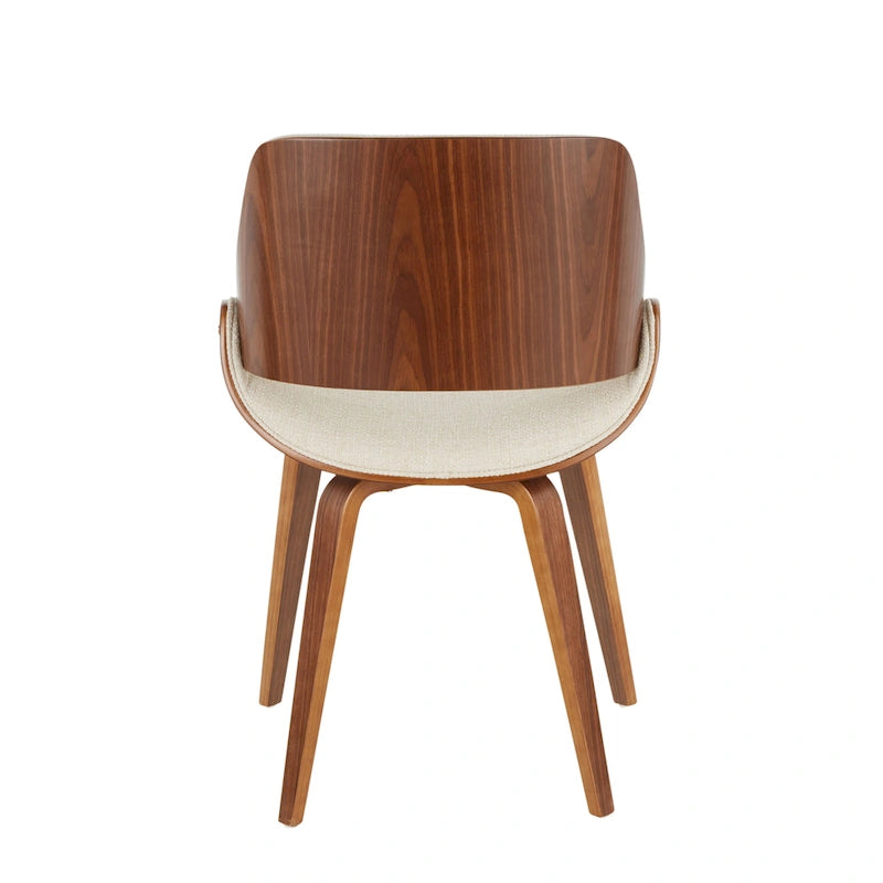 Mid-Century Modern Upholstered Dining Accent Chair with Bentwood Back