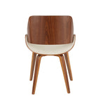 Mid-Century Modern Upholstered Dining Accent Chair with Bentwood Back