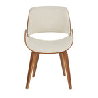 Mid-Century Modern Upholstered Dining Accent Chair with Bentwood Back