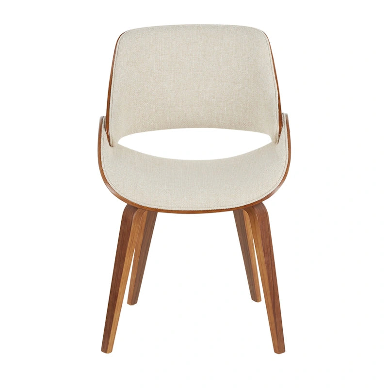 Mid-Century Modern Upholstered Dining Accent Chair with Bentwood Back