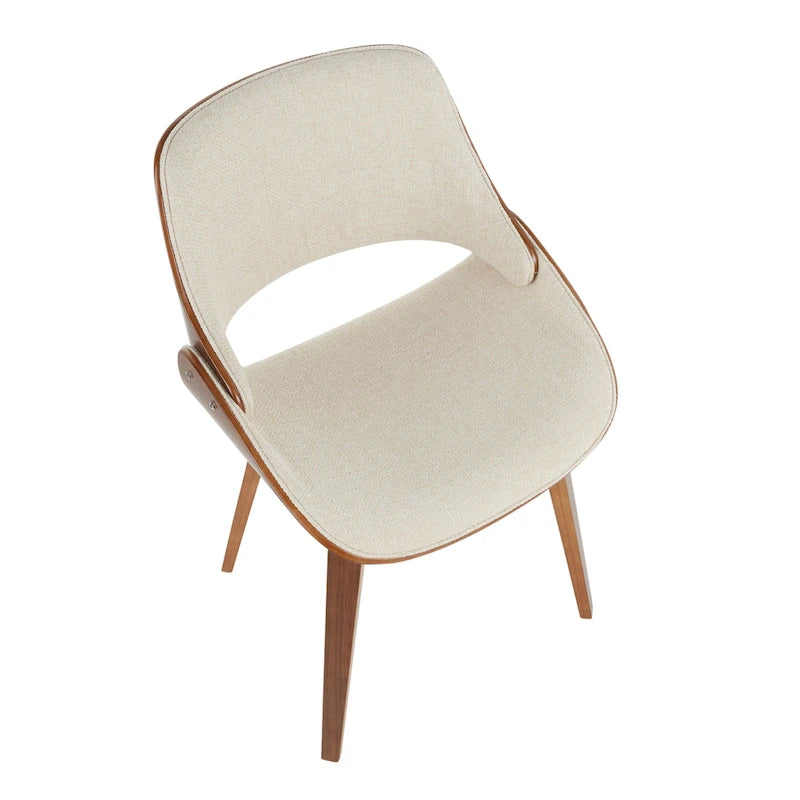 Mid-Century Modern Upholstered Dining Accent Chair with Bentwood Back