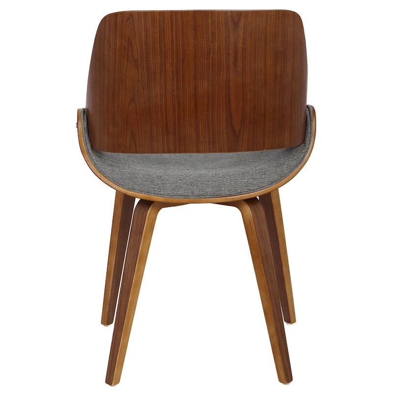 Mid-Century Modern Upholstered Dining Accent Chair with Bentwood Back