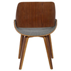 Mid-Century Modern Upholstered Dining Accent Chair with Bentwood Back