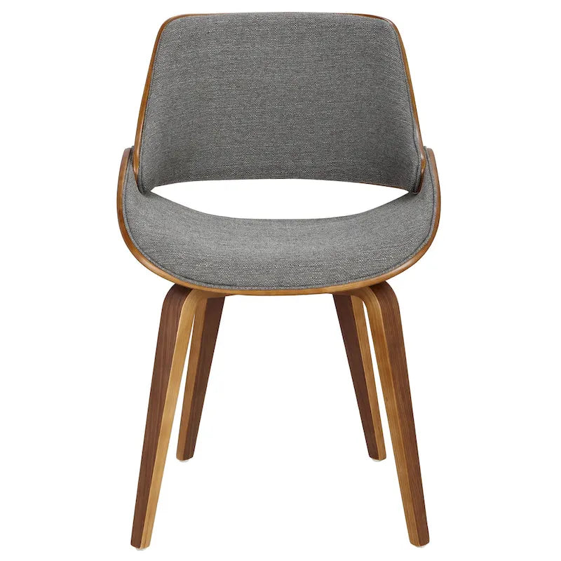 Mid-Century Modern Upholstered Dining Accent Chair with Bentwood Back