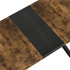 Retro Rectangular Extendable Dining Table with Black Embossed Iron Legs