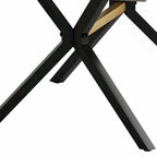 Retro Rectangular Extendable Dining Table with Black Embossed Iron Legs