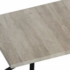 Retro Rectangular Extendable Dining Table with Black Embossed Iron Legs