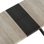Retro Rectangular Extendable Dining Table with Black Embossed Iron Legs