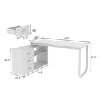 55-inch L Shaped Office Computer Desk w/ Drawers
