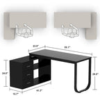 55-inch L Shaped Office Computer Desk w/ Drawers