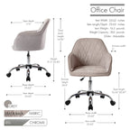 Home Office Desk Chair, Fabric And Roller Wheels