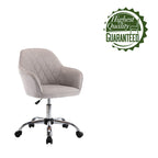 Home Office Desk Chair, Fabric And Roller Wheels