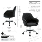 Home Office Desk Chair, Fabric And Roller Wheels
