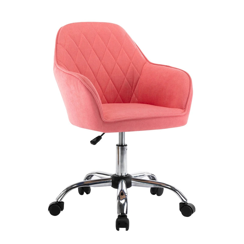 Home Office Desk Chair, Fabric And Roller Wheels