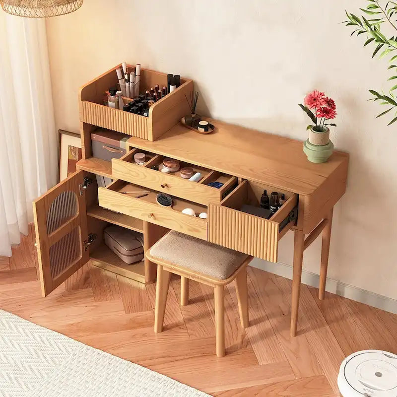 Vanity Makeup Table with 3 Drawers