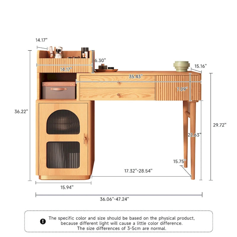 Vanity Makeup Table with 3 Drawers