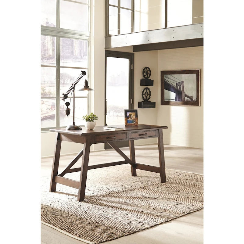 Rustic Brown Home Office Large Leg Desk
