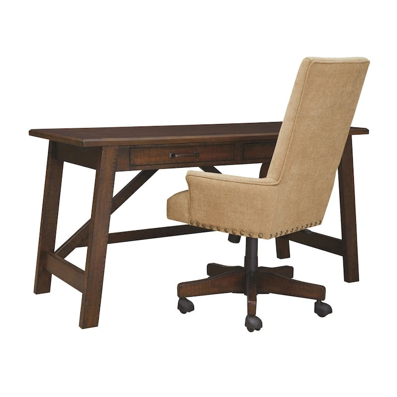 Rustic Brown Home Office Large Leg Desk