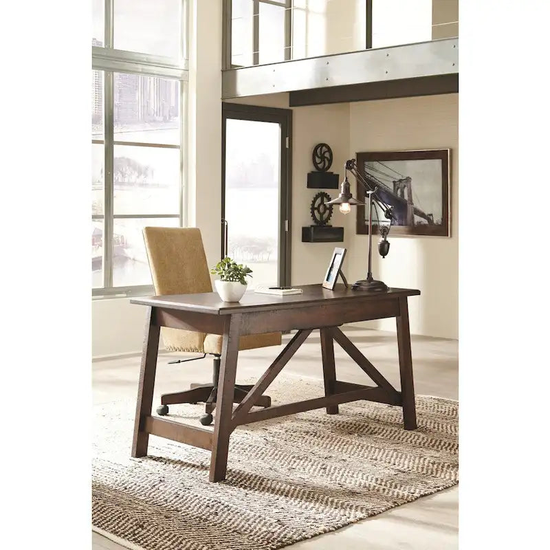 Rustic Brown Home Office Large Leg Desk