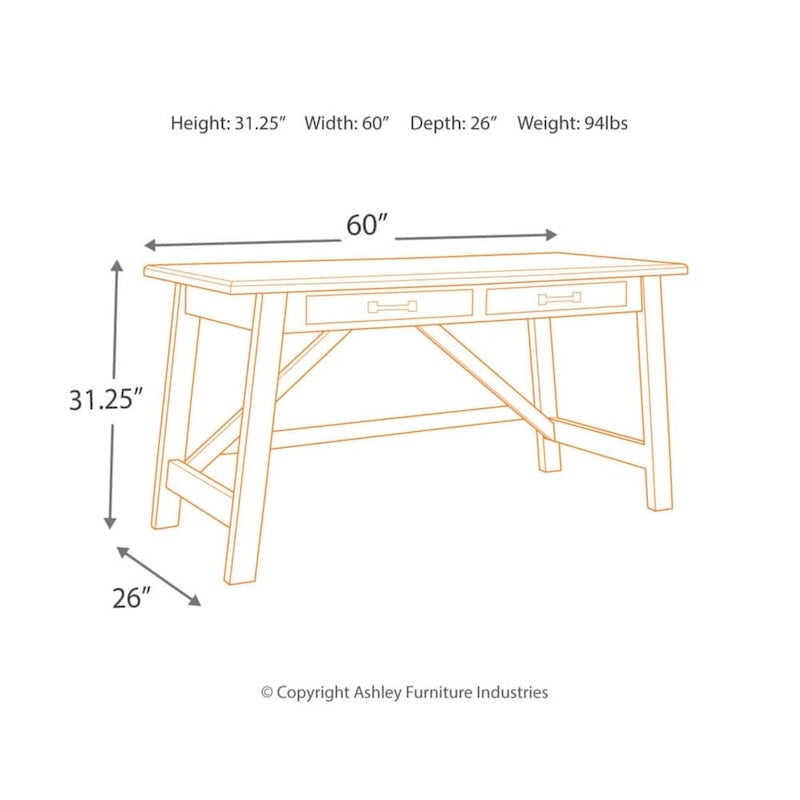 Rustic Brown Home Office Large Leg Desk