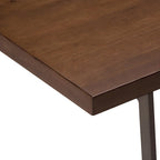 Solid Wood Industrial 66-Inch Wide Writing Office Desk Brown