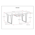 Solid Wood Industrial 66-Inch Wide Writing Office Desk Brown