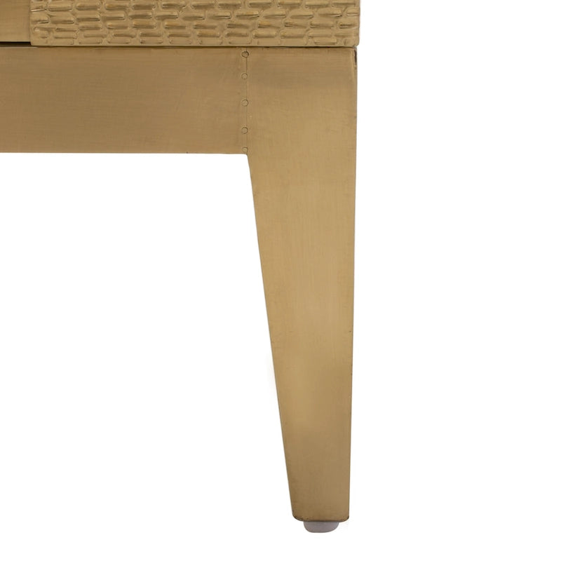 Handmade Brass-Covered Sideboard with Recycled Wood Frame