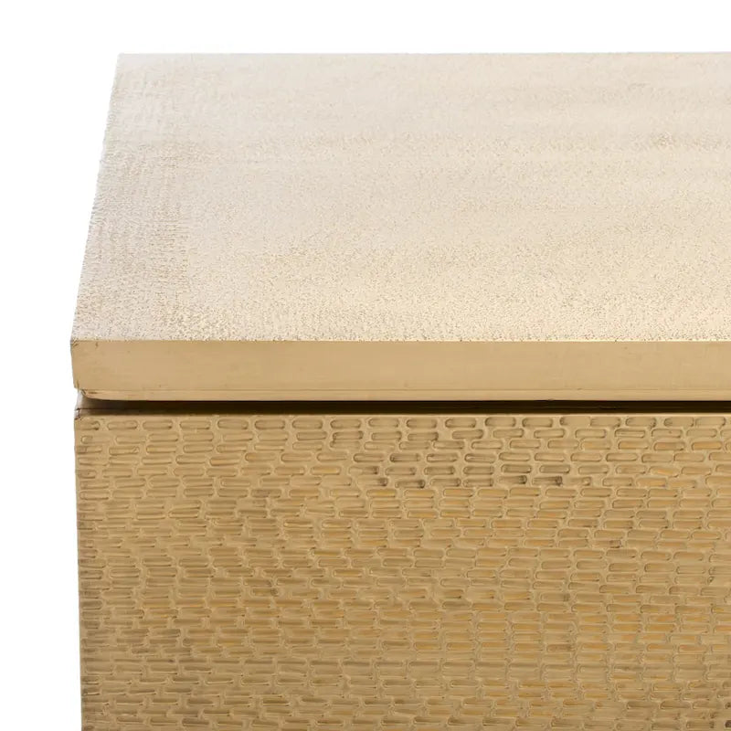 Handmade Brass-Covered Sideboard with Recycled Wood Frame