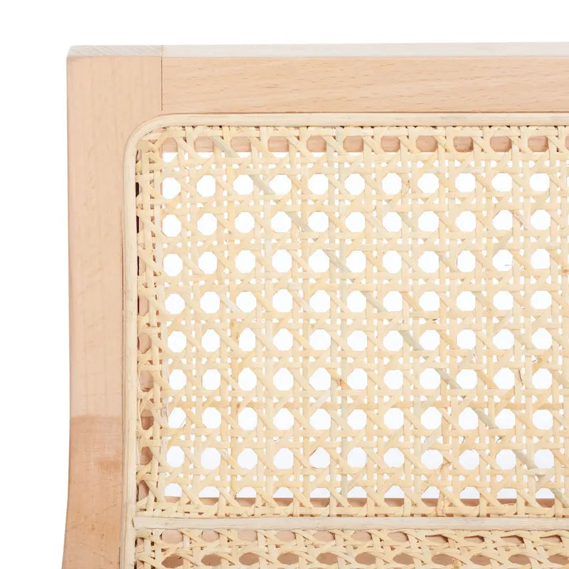 Low Back Cane Rattan Counter Stool with Beech Wood Frame