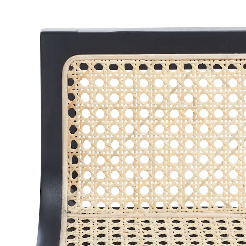 Low Back Cane Rattan Counter Stool with Beech Wood Frame