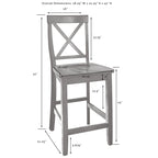 Stainless Steel Kitchen Island with Two X-Back Counter Stools