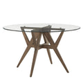 Round Mid-Century Modern Walnut Base Dining Table