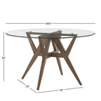 Round Mid-Century Modern Walnut Base Dining Table