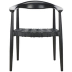 Woven Leather & Solid Wood Accent Chair (Fully Assembled) - W25 x D22 x H22