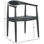 Woven Leather & Solid Wood Accent Chair (Fully Assembled) - W25 x D22 x H22