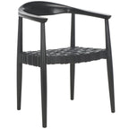 Woven Leather & Solid Wood Accent Chair (Fully Assembled) - W25 x D22 x H22