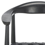 Woven Leather & Solid Wood Accent Chair (Fully Assembled) - W25 x D22 x H22