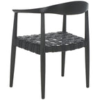 Woven Leather & Solid Wood Accent Chair (Fully Assembled) - W25 x D22 x H22