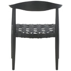 Woven Leather & Solid Wood Accent Chair (Fully Assembled) - W25 x D22 x H22