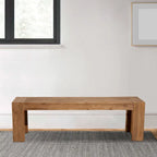 Solid Acacia Wood Bench with Bracket Legs Brown 18x58x16 in