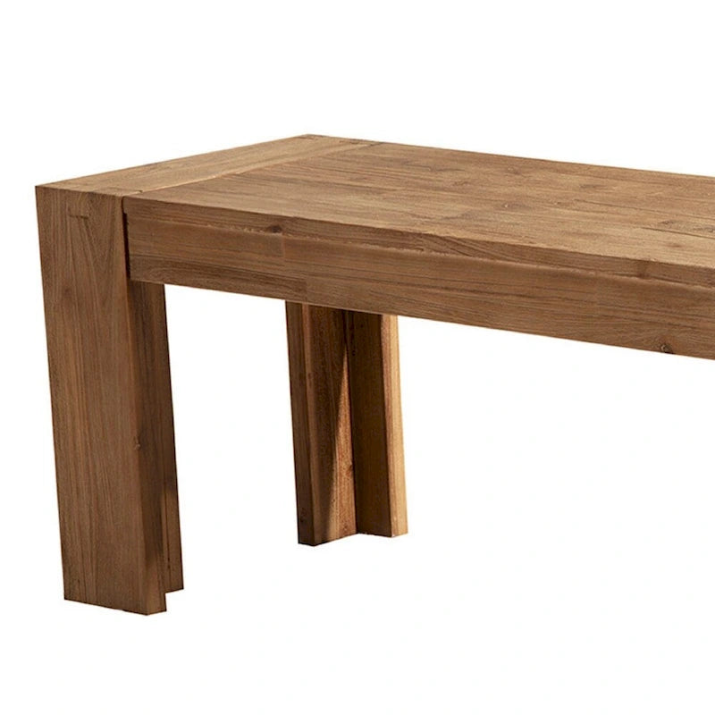 Solid Acacia Wood Bench with Bracket Legs Brown 18x58x16 in