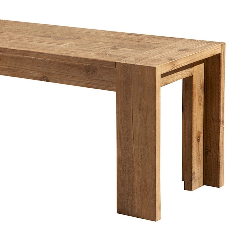 Solid Acacia Wood Bench with Bracket Legs Brown 18x58x16 in