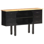 Sideboard 43.3x11.8x25.6 Solid Rough Mango Wood and Steel