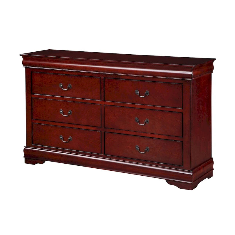 6-Drawer Bedroom Dresser with Stylish Nickel Handles