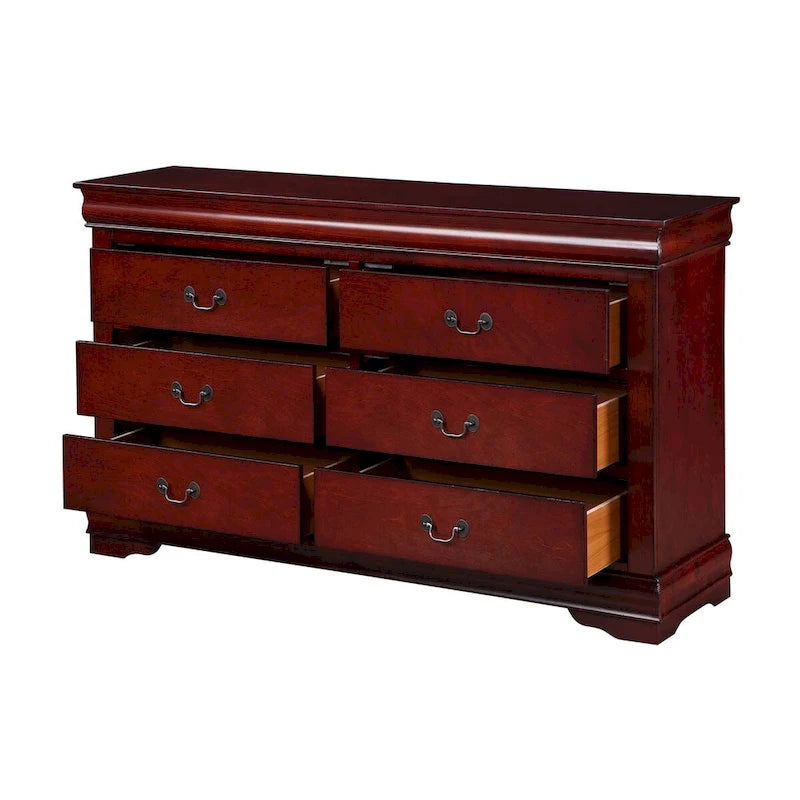 6-Drawer Bedroom Dresser with Stylish Nickel Handles