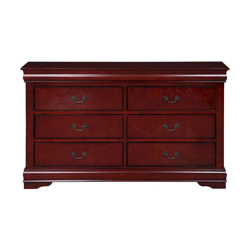 6-Drawer Bedroom Dresser with Stylish Nickel Handles